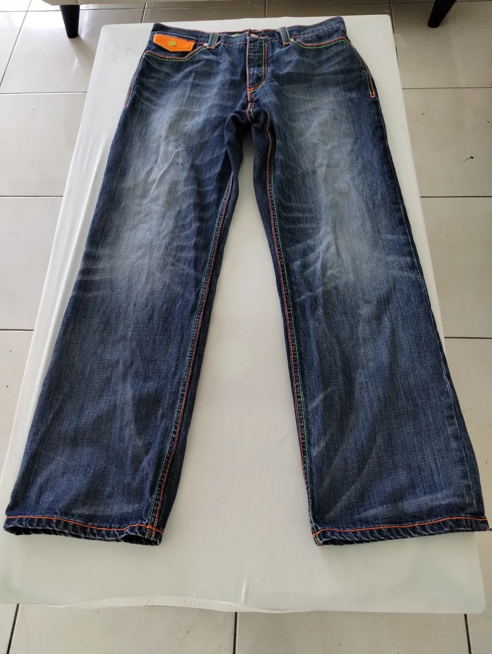Coogi Men's Pants Y2K Spellout Denim Distressed Embroidered Size 34x 33 - Picture 14 of 14